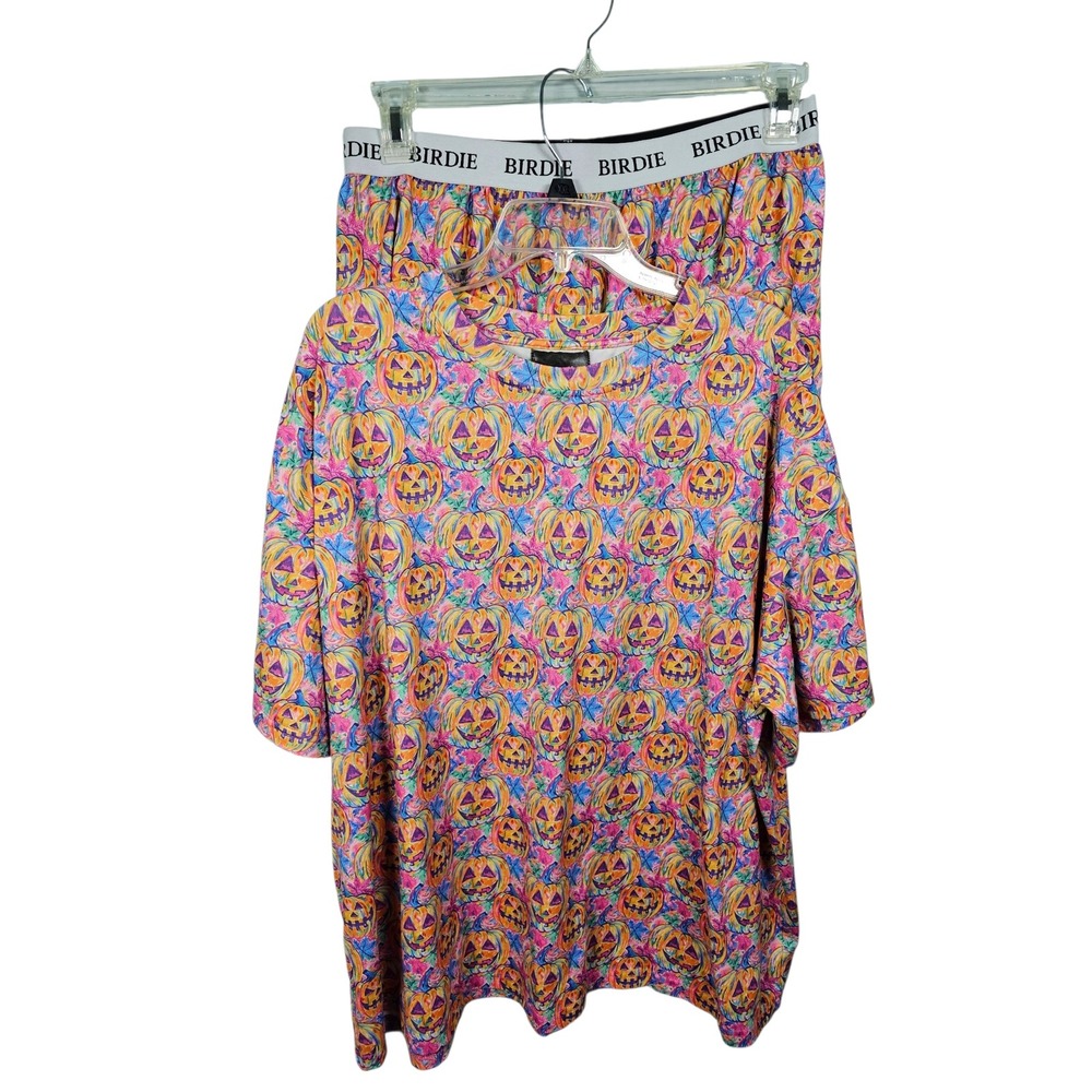 Birdie Pajama Set Halloween Jack-O-Lantern Print Multi Women XL